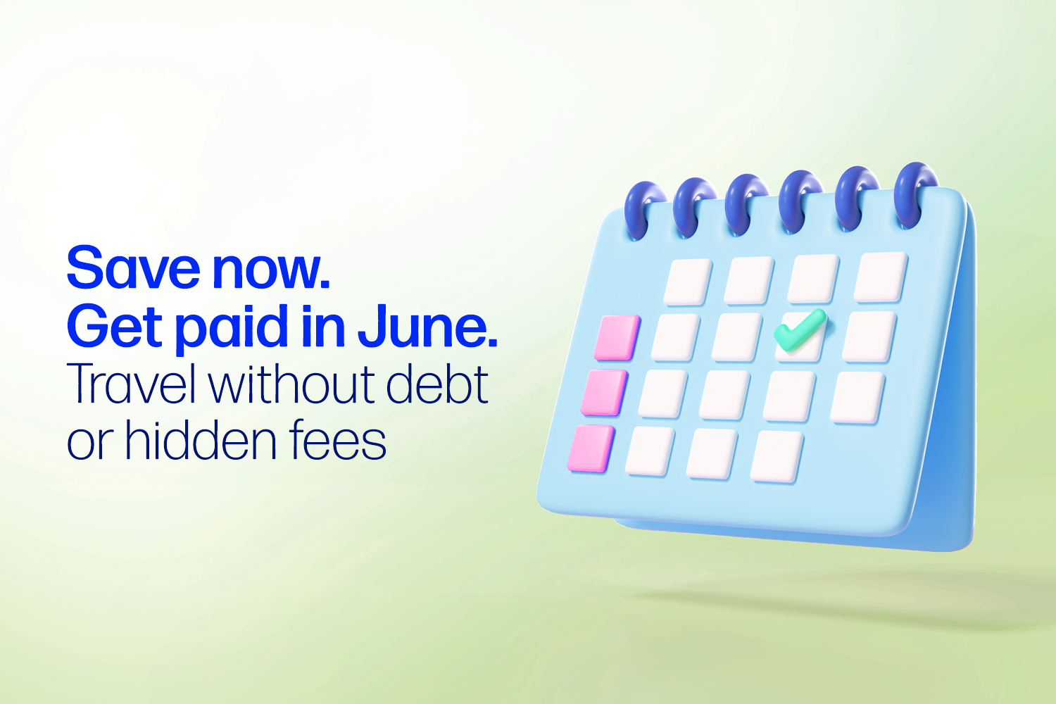 a vector calendar from "save now & get paid in June" with money fellows the app that backed by the CBE and Banque Misr